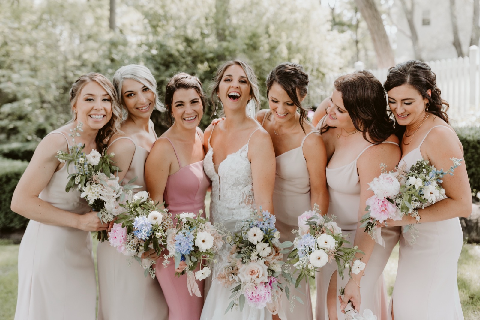 Garden-style wedding florals